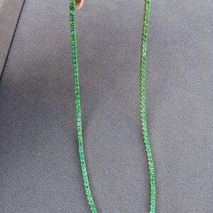 Authentic Lab Emerald Green Tennis Necklace - Elegant Women’s Classic layering